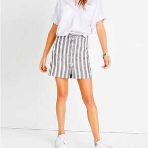 NWT Madewell striped lace up linen/cotton Pockets skirt‎ size 6